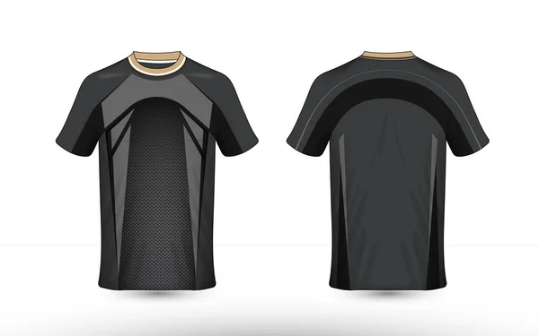 Svart Och Grå Sport Shirt Design Layoutmall — Stock vektor