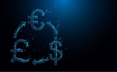 Para Satım simgesinden çizgiler, üçgenler ve parçacık tarzı tasarım. İllüstrasyon vektör