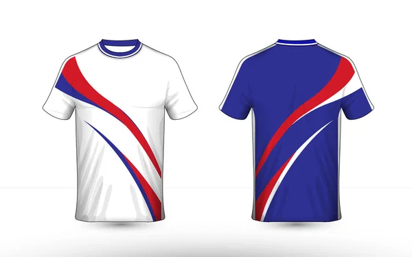 Plantilla Diseño Camiseta Sport Diseño Azul Blanco Rojo — Archivo Imágenes Vectoriales