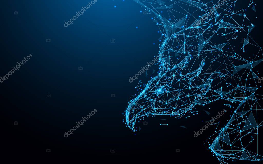 Eagle from lines, triangles and particle style design. Illustration vector