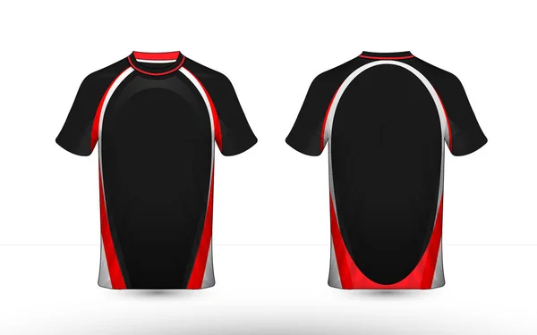 Plantilla Diseño Camiseta Sport Diseño Negro Blanco Rojo — Archivo Imágenes Vectoriales