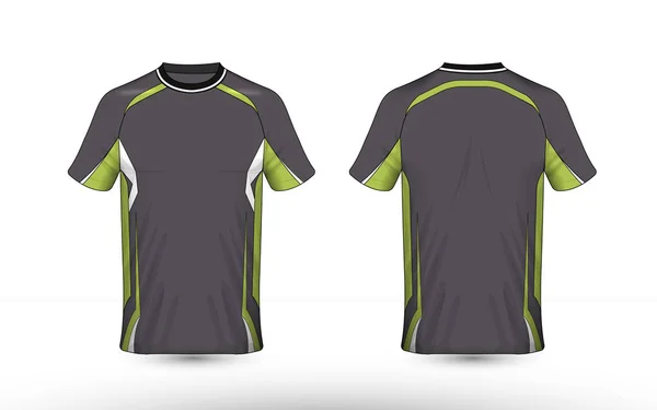 Grå, grön och vit e-sport t-shirt design layoutmall — Stock vektor