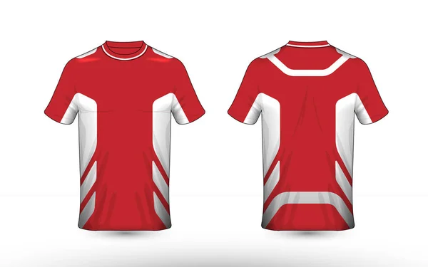 Plantilla de diseño de camiseta e-sport de diseño rojo y blanco — Archivo Imágenes Vectoriales