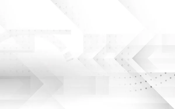 Witte abstracte moderne geometrische achtergrond. Pijlen, halftoon en eenvoudig ontwerp — Stockvector