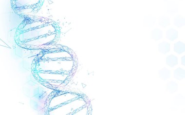 Kablo çerçeveli DNA molekülleri yapısı beyaz arka planda birleşiyor. Bilim ve Teknoloji konsepti
