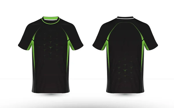 Plantilla de diseño de camiseta e-sport de diseño negro y verde — Archivo Imágenes Vectoriales