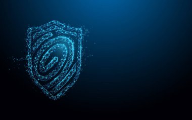 Parmak izi taraması. Güvenlik koruma konsepti. İllüstrasyon vektörü
