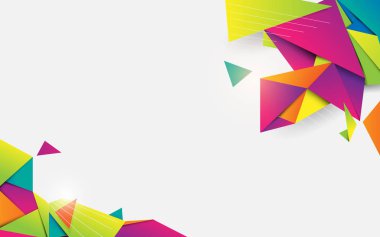 Tasarım için beyaz alan ile soyut 3d kristal renkli geometrik şekil