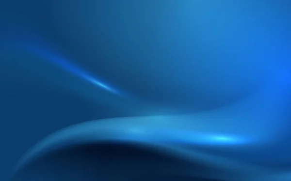 Abstrait ondulé bleu avec lumière floue lignes courbes arrière-plan. Concept futuriste technologique — Image vectorielle