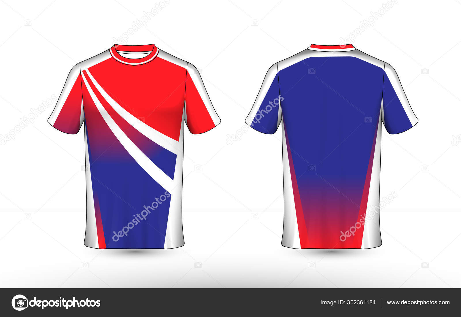 Blue and red layout e-sport t-shirt design Vector Image