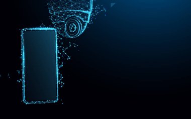 Akıllı telefon ile Cctv Kamera. Güvenlik akıllı ev konsepti ile güvenlik sistemi teknolojisi