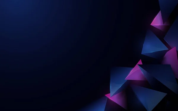 Modèle polygonal abstrait 3d luxe bleu foncé avec fond violet — Image vectorielle