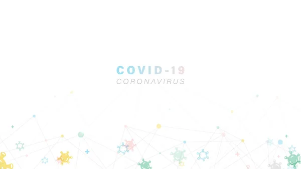 Coronavirus 2019 Ncov Konsepti Soyut Çokgen Birleştirici Noktalar Arka Plan — Stok Vektör