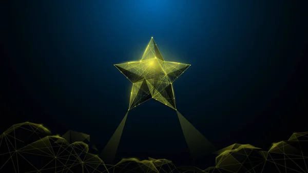 Suivez Concept Vos Rêves Star Clouds Sur Fond Poly Wireframe — Image vectorielle