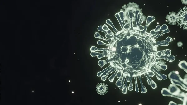 Render Dari Flu Covid Virus Cell Coronavirus Covid Influenza Banner — Stok Foto