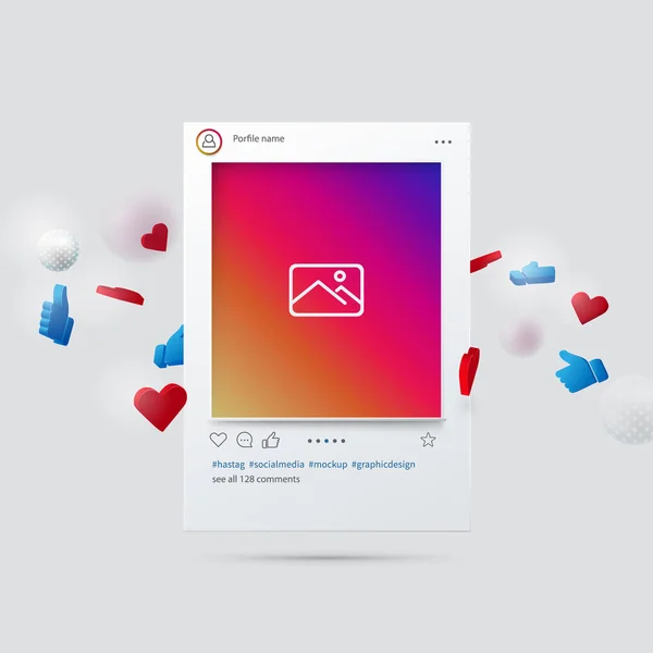 Mockup Social Network Interface Social Media Design Concept Illustration Vectorielle — Image vectorielle