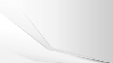 Soyut Beyaz ve Gri Özgeçmiş. Modern Basit Çakışan Geometrik Şekil. Vektör İllüstrasyonu