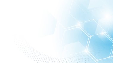 Soyut Hexagons Teknoloji Yüksek Teknolojik Fütürist Dijital Arkaplan. Vektör İllüstrasyonu