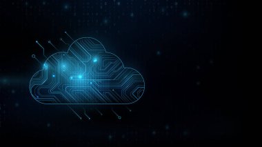 Devre kartlarıyla internet depolama teknolojisi konsepti. İnternet veri servisleri. Vektör illüstrasyonu