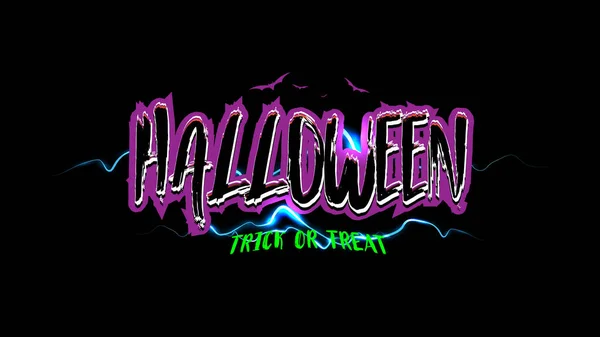 Šťastný Halloween Trik Nebo Zacházet Textový Nápis Vintage 80S 90S — Stockový vektor