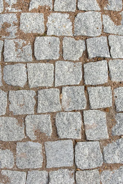 Adoquines de cuero piedras cuadradas entre las que la arena — Foto de Stock