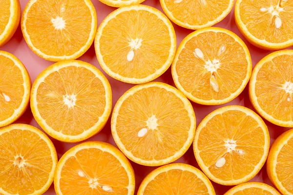 Background of Orange juicy oranges divided in half — Stock Photo, Image