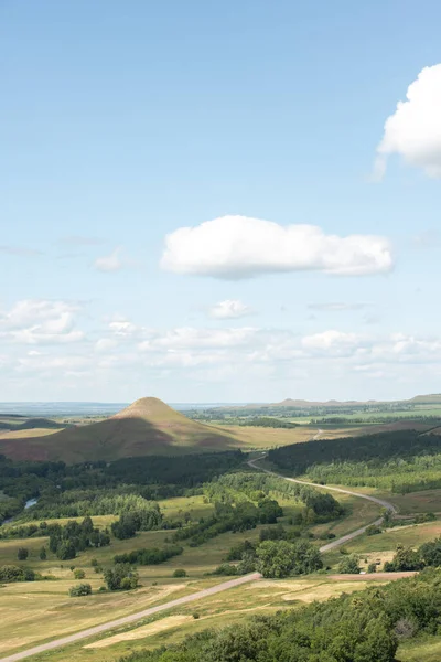 Road Summer Day View Top Truck Road Sun Shining — Stock Photo, Image