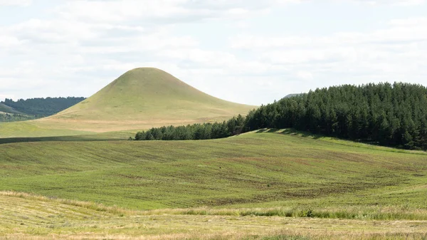 Beautiful Smooth Green Hills Sunny Summer Day Landscape — Stock Photo, Image