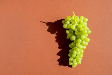 Kahverengi arka planda üzümler. Bir sürü. Doğal güneş ışığı.