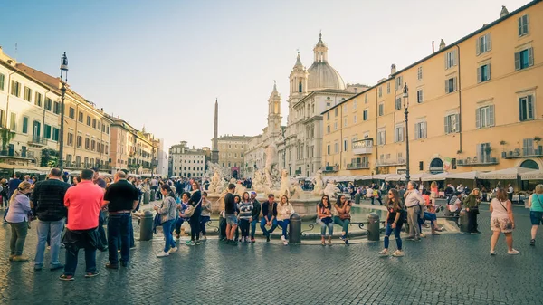 Piazza Navona Aka Navona Plein Werd Gebouwd Grond Van Een — Stockfoto