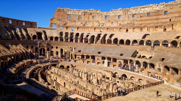Roman Colosseum Interieur Toont Architectonische Details Rome Italië — Stockfoto