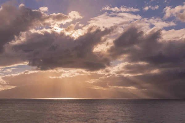 Krásný Západ Slunce Kaanapali Beach Ostrově Maui — Stock fotografie