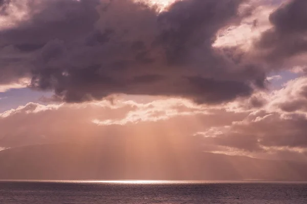 Krásný Západ Slunce Kaanapali Beach Ostrově Maui — Stock fotografie