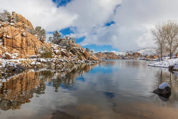 Scenic Winter Landscape Watson Lake Prescott Arizona — Stock Photo, Image