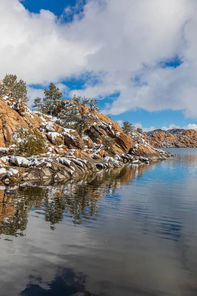 Paesaggio Invernale Panoramico Lago Watson Prescott Arizona — Foto Stock