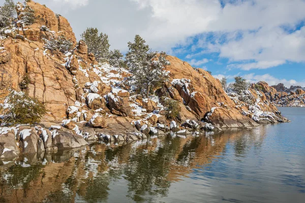 Een Schilderachtige Winterlandschap Aan Watson Lake Prescott Arizona — Stockfoto