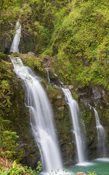 Een Schilderachtige Tropische Waterval Weg Naar Hana Maui — Stockfoto