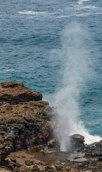 Den Natursköna Nakalele Blåshål Maui — Stockfoto