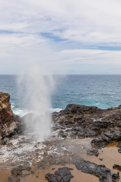 Den Natursköna Nakalele Blåshål Maui — Stockfoto