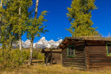 Tetons doğal bir sonbahar manzara