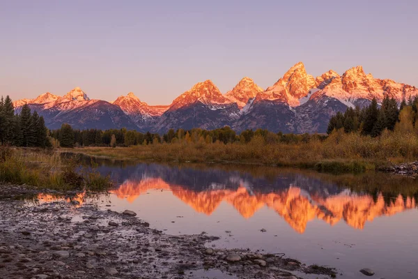 tetons doğal gündoğumu yansımasıdır Güz