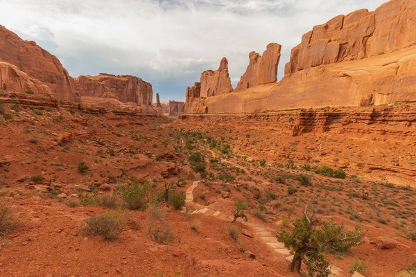 Scenic Park Avenue Landscape Arches National Park Utah — Stock Photo, Image