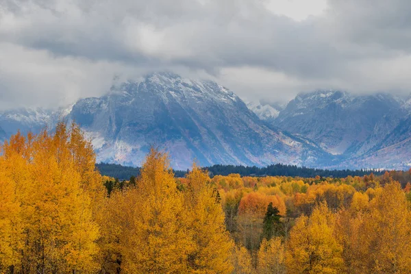 Tetons doğal bir sonbahar manzara