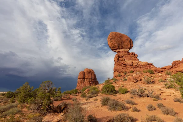 Rock Balanceado Cênico Arcos Parque Nacional Utah — Fotografia de Stock