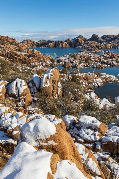 Eine Malerische Winterlandschaft Watson Lake Prescott Arizona — Stockfoto
