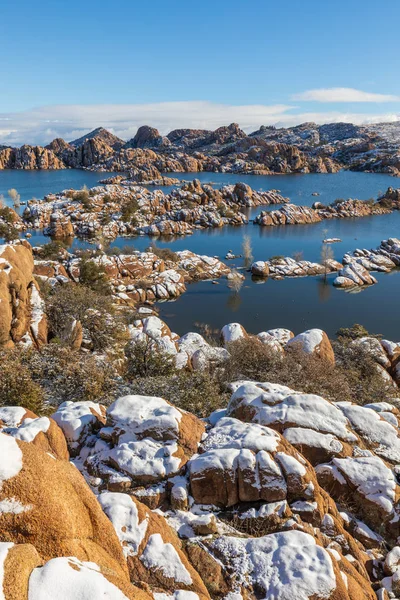 Paesaggio Invernale Panoramico Lago Watson Prescott Arizona — Foto Stock