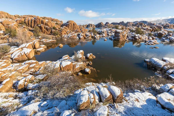 Paesaggio Invernale Panoramico Lago Watson Prescott Arizona — Foto Stock