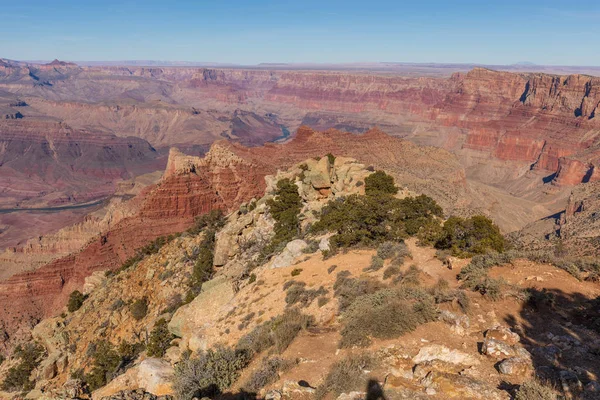 Die Zerklüftete Landschaft Des Grand Canyons Vom Südrand — Stockfoto