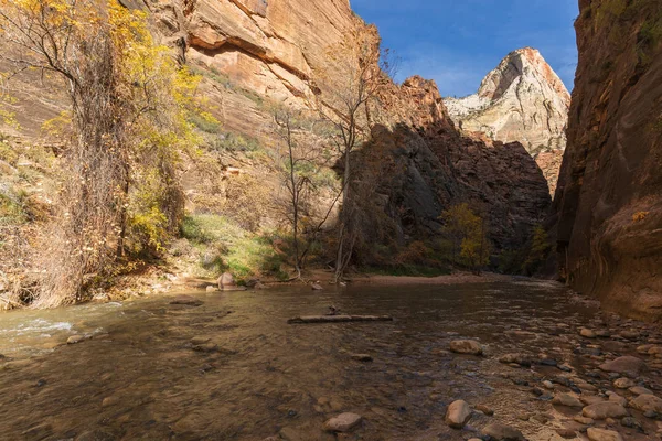 Scenic Narrows Zion National Park Utah Fall — Stock Photo, Image