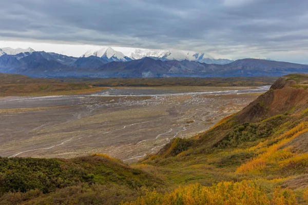 Paesaggio Panoramico Nel Denali National Park Alaska Autunno — Foto Stock